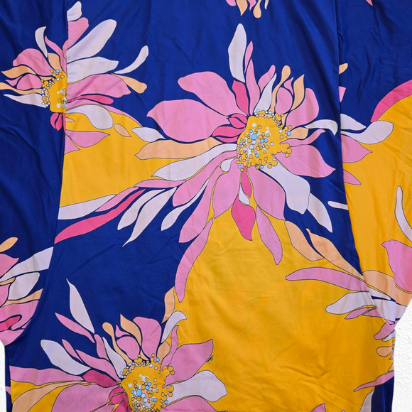 Trina Turk Tropical Floral Breeze Swim Tunic Kaftan Cover-Up Dress Size Medium - Picture 6 of 12